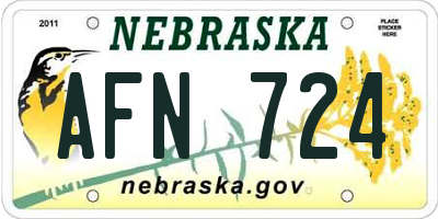 NE license plate AFN724