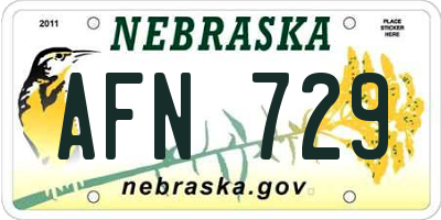 NE license plate AFN729