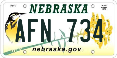 NE license plate AFN734