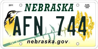 NE license plate AFN744