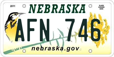 NE license plate AFN746