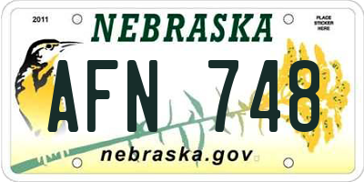 NE license plate AFN748