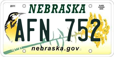 NE license plate AFN752