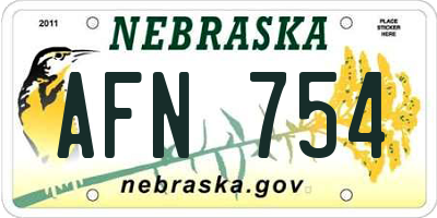 NE license plate AFN754