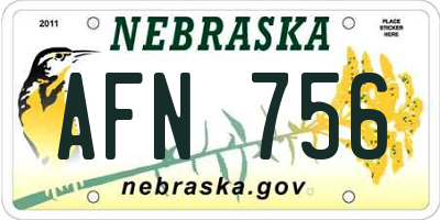 NE license plate AFN756