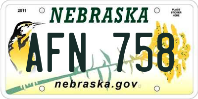 NE license plate AFN758