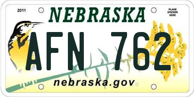 NE license plate AFN762