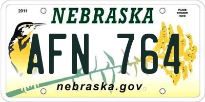 NE license plate AFN764