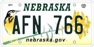 NE license plate AFN766