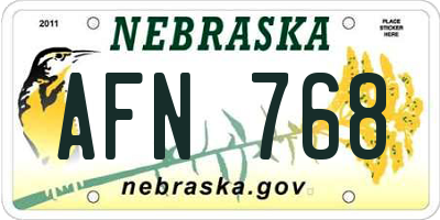 NE license plate AFN768