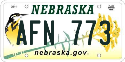NE license plate AFN773