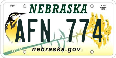 NE license plate AFN774
