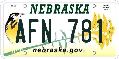 NE license plate AFN781