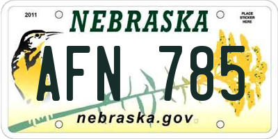 NE license plate AFN785
