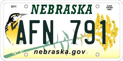NE license plate AFN791