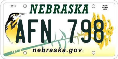 NE license plate AFN798