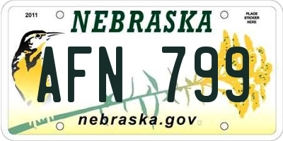 NE license plate AFN799