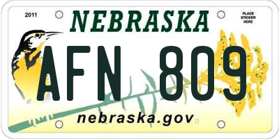NE license plate AFN809