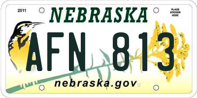 NE license plate AFN813