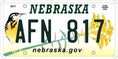 NE license plate AFN817