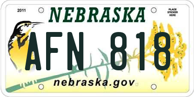 NE license plate AFN818