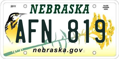 NE license plate AFN819