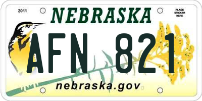 NE license plate AFN821