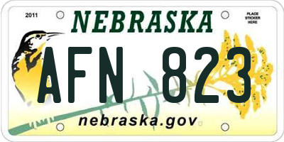 NE license plate AFN823