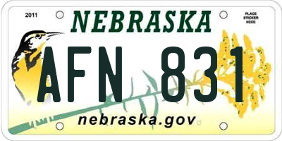 NE license plate AFN831