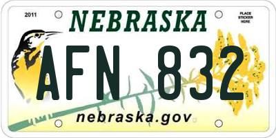 NE license plate AFN832