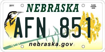 NE license plate AFN851
