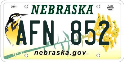 NE license plate AFN852