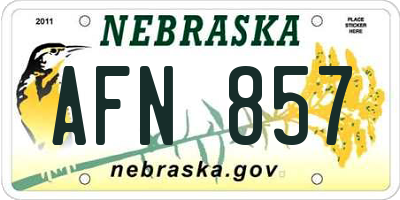 NE license plate AFN857
