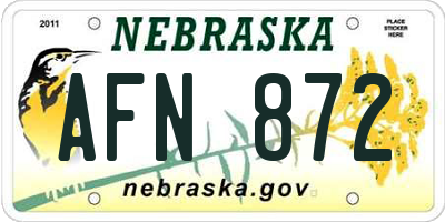 NE license plate AFN872