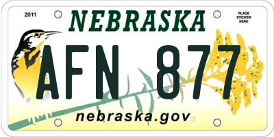 NE license plate AFN877