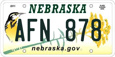 NE license plate AFN878