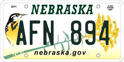 NE license plate AFN894