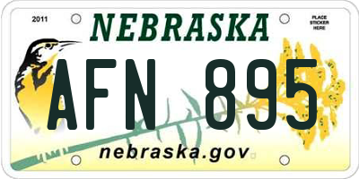 NE license plate AFN895