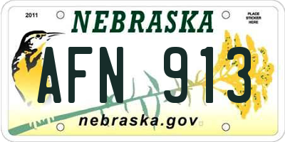 NE license plate AFN913