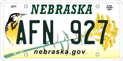 NE license plate AFN927
