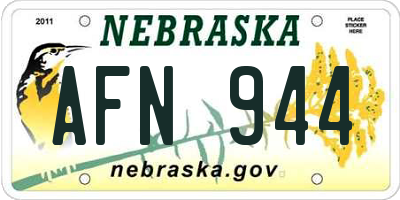 NE license plate AFN944