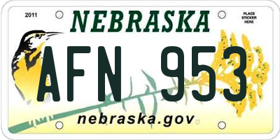 NE license plate AFN953