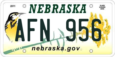 NE license plate AFN956