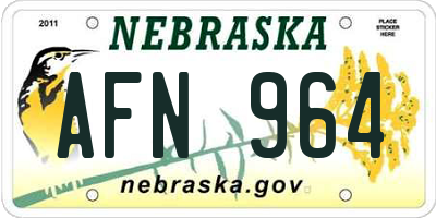 NE license plate AFN964