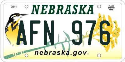 NE license plate AFN976