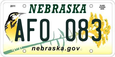 NE license plate AFO083