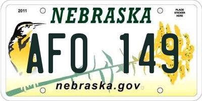 NE license plate AFO149