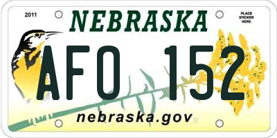 NE license plate AFO152