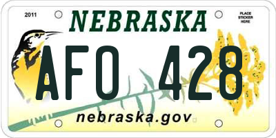 NE license plate AFO428