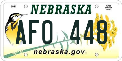 NE license plate AFO448